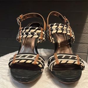 Black and Tan Sandals